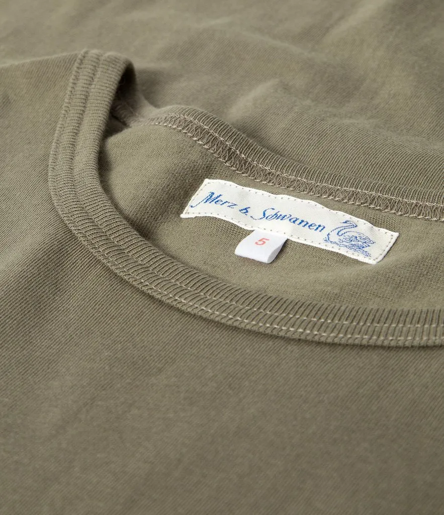 Merz b. Schwanen 1950s Crew Neck Tee - Army