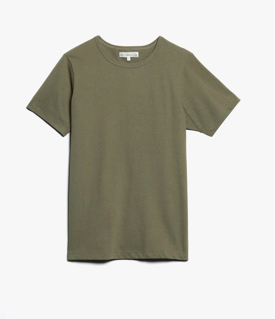 Merz b. Schwanen 1950s Crew Neck Tee - Army