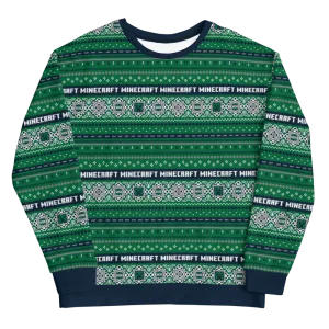 Minecraft Creeper Fairisle Unisex Crew Neck Sweatshirt