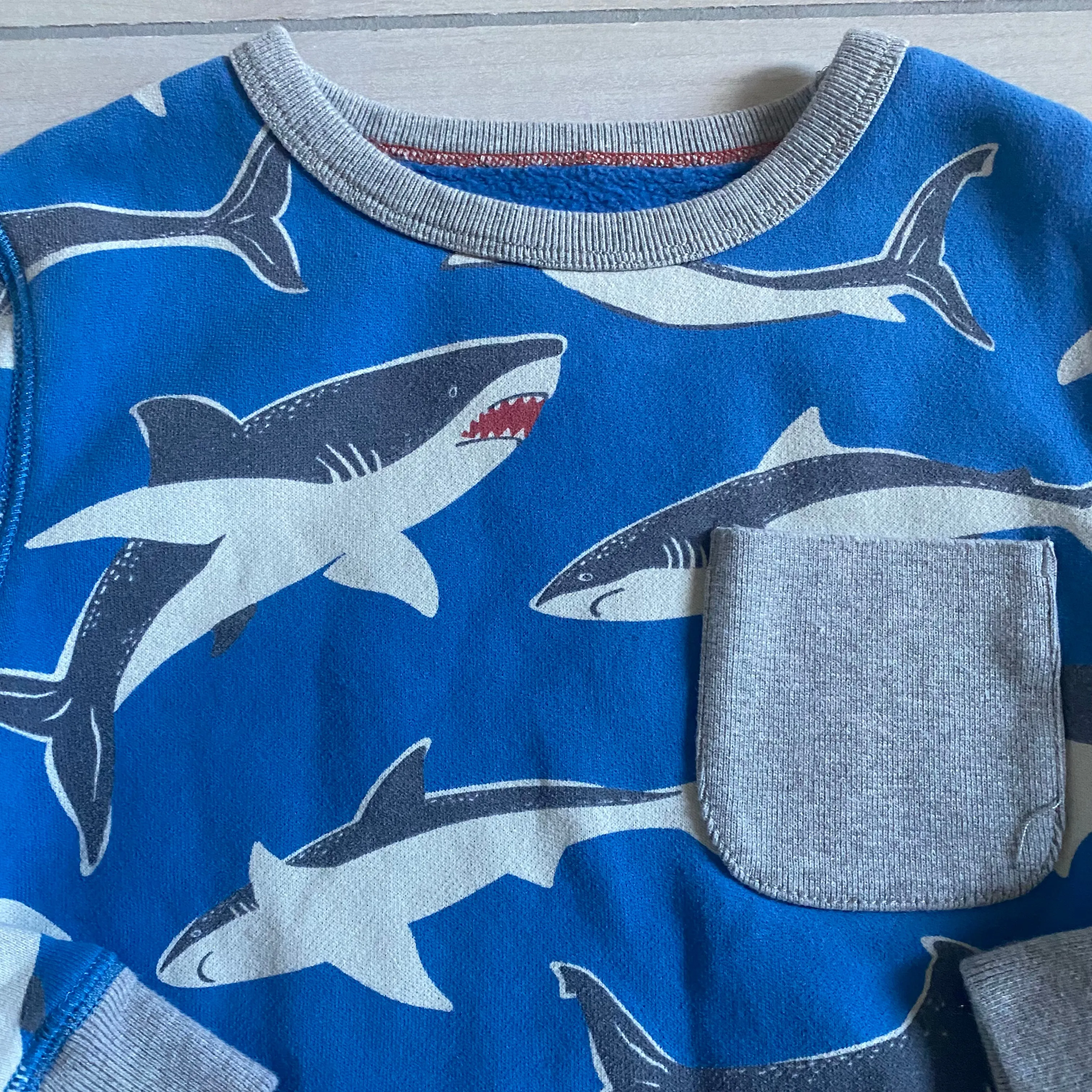 Mini Boden Shark Pattern Sweatshirt