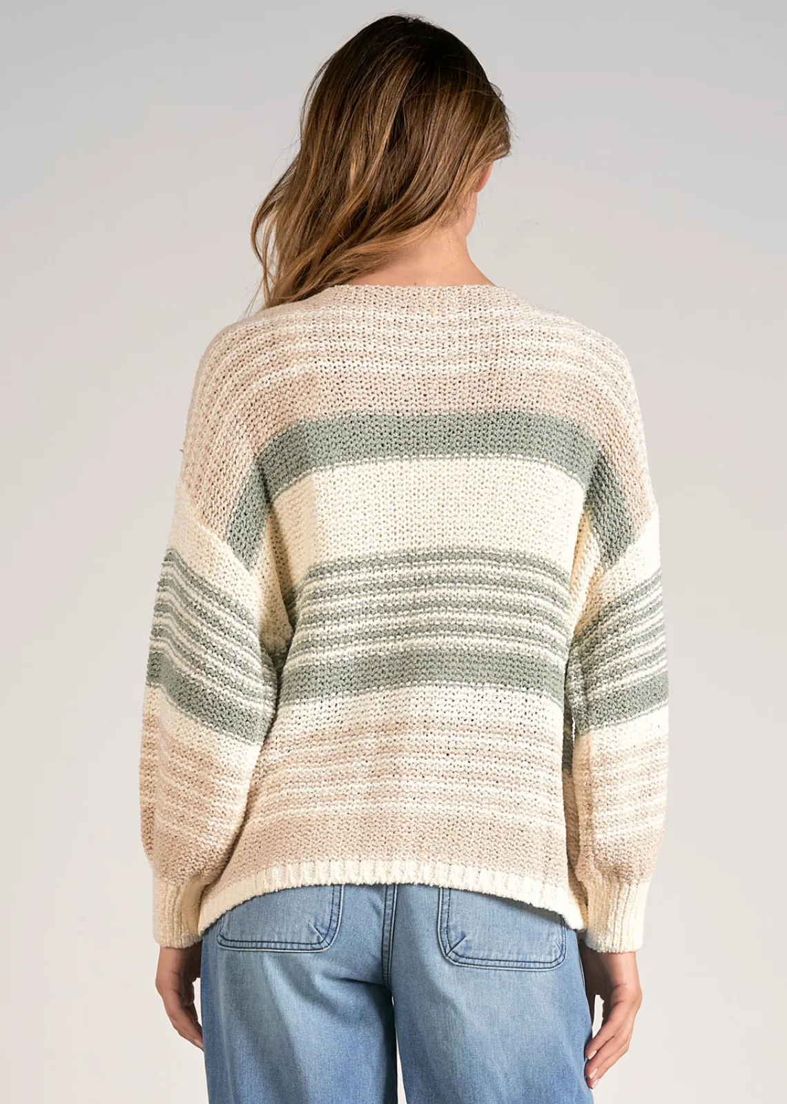 Open Knit Striped Sweater