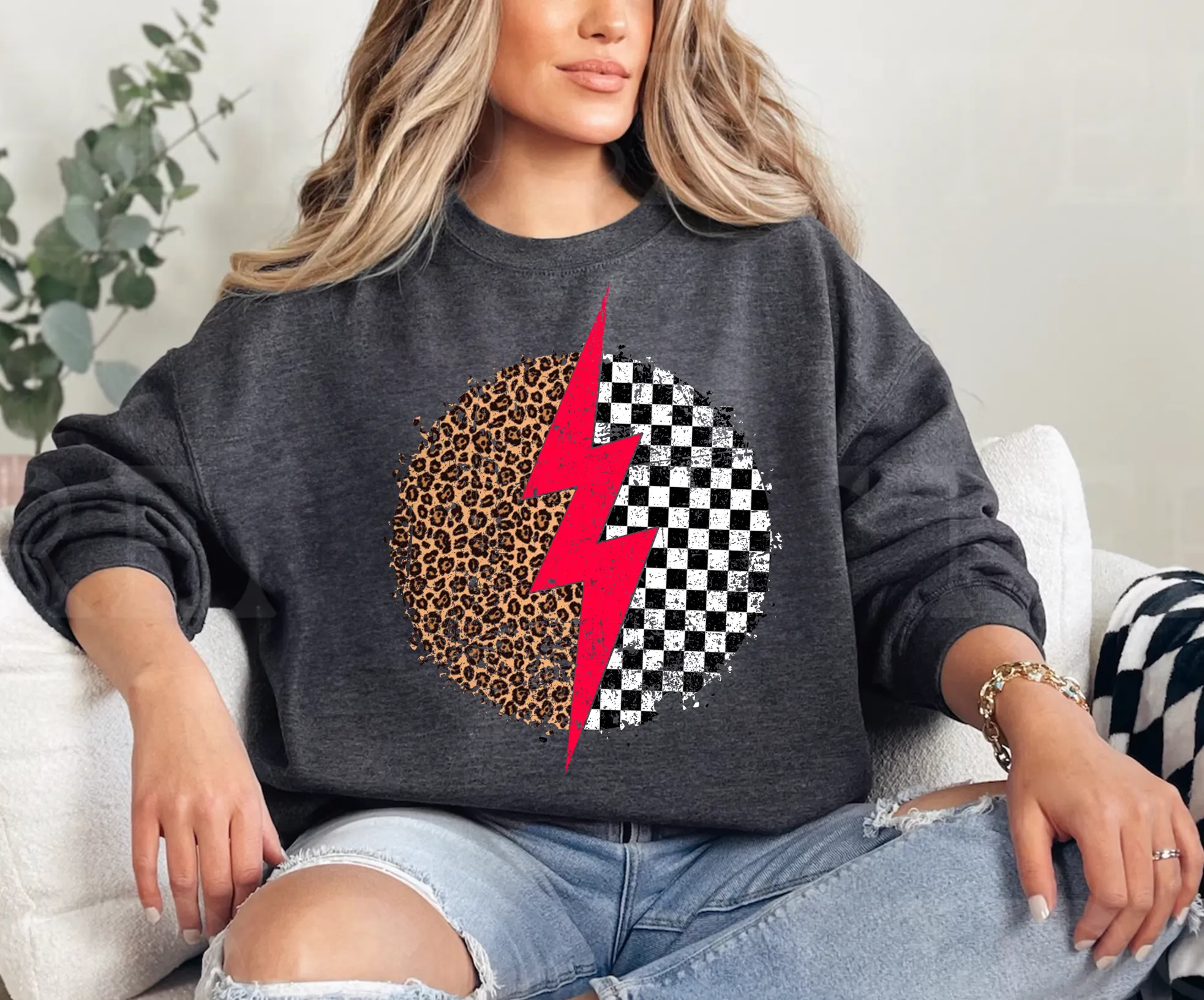 Pattern Bolt Crewneck