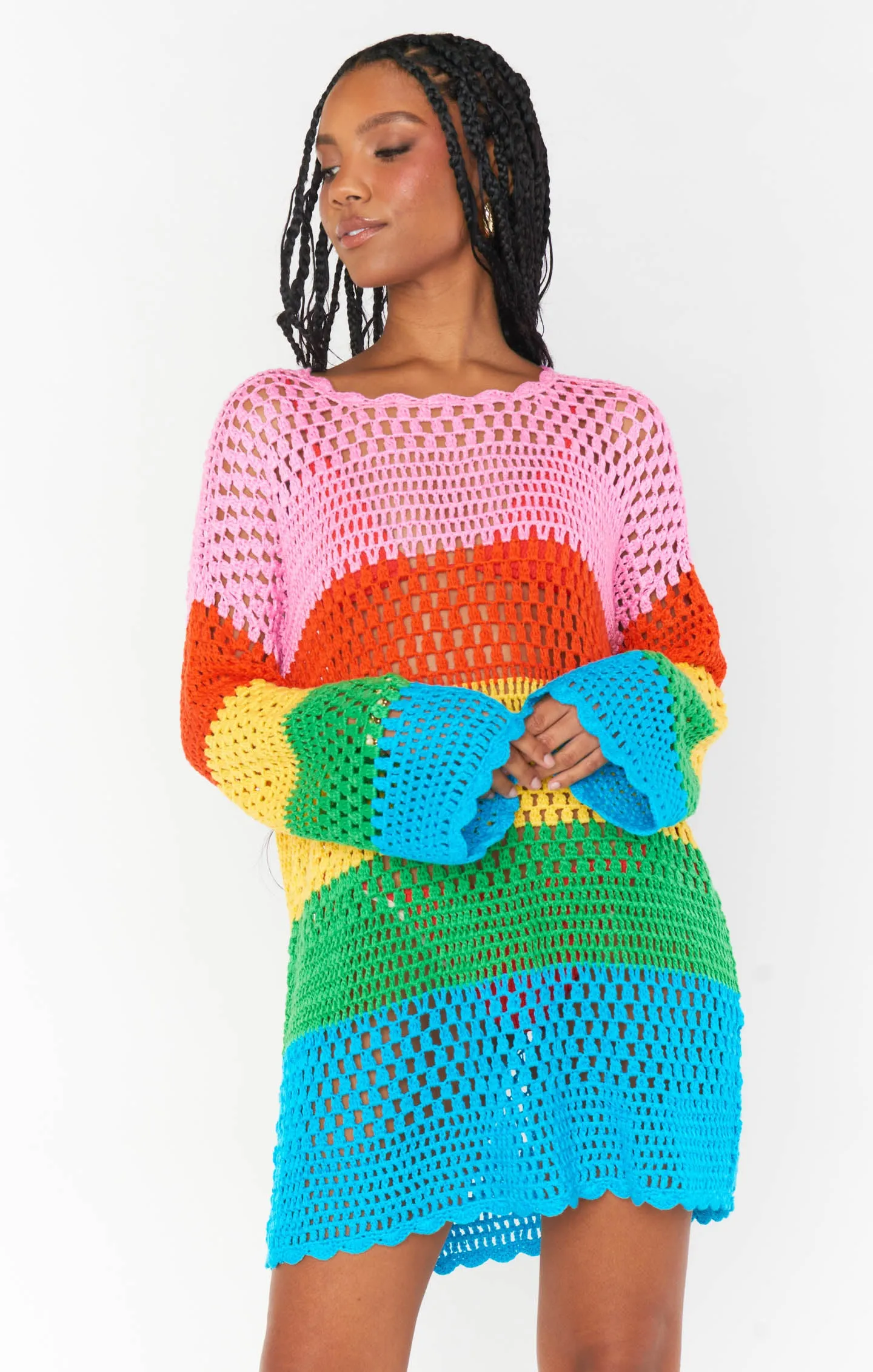 Paula Pullover ~ Bright Stripe Crochet