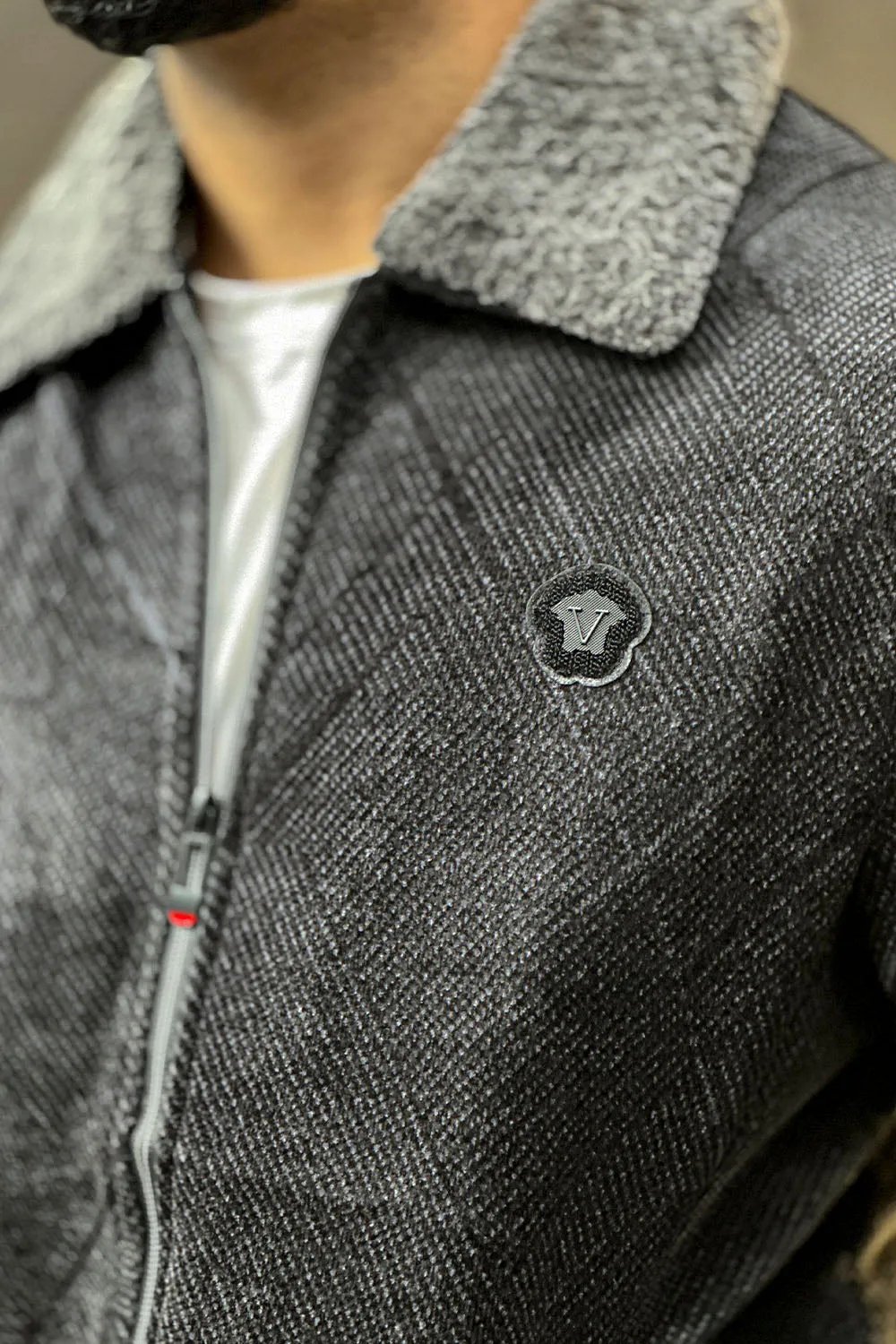 Pebble Charcoal Zipper Jacket - 1124084