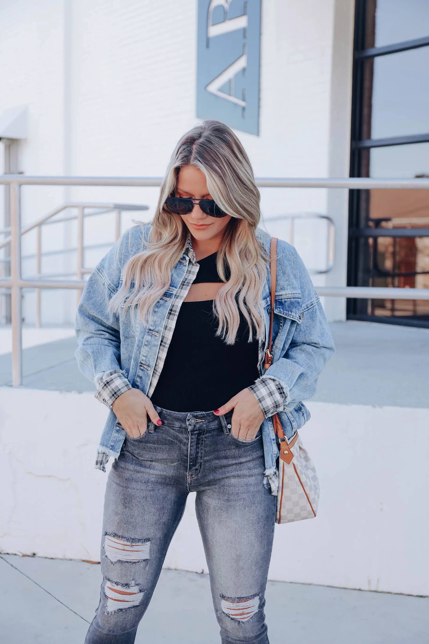 Pheonix Plaid Layered Denim Jacket