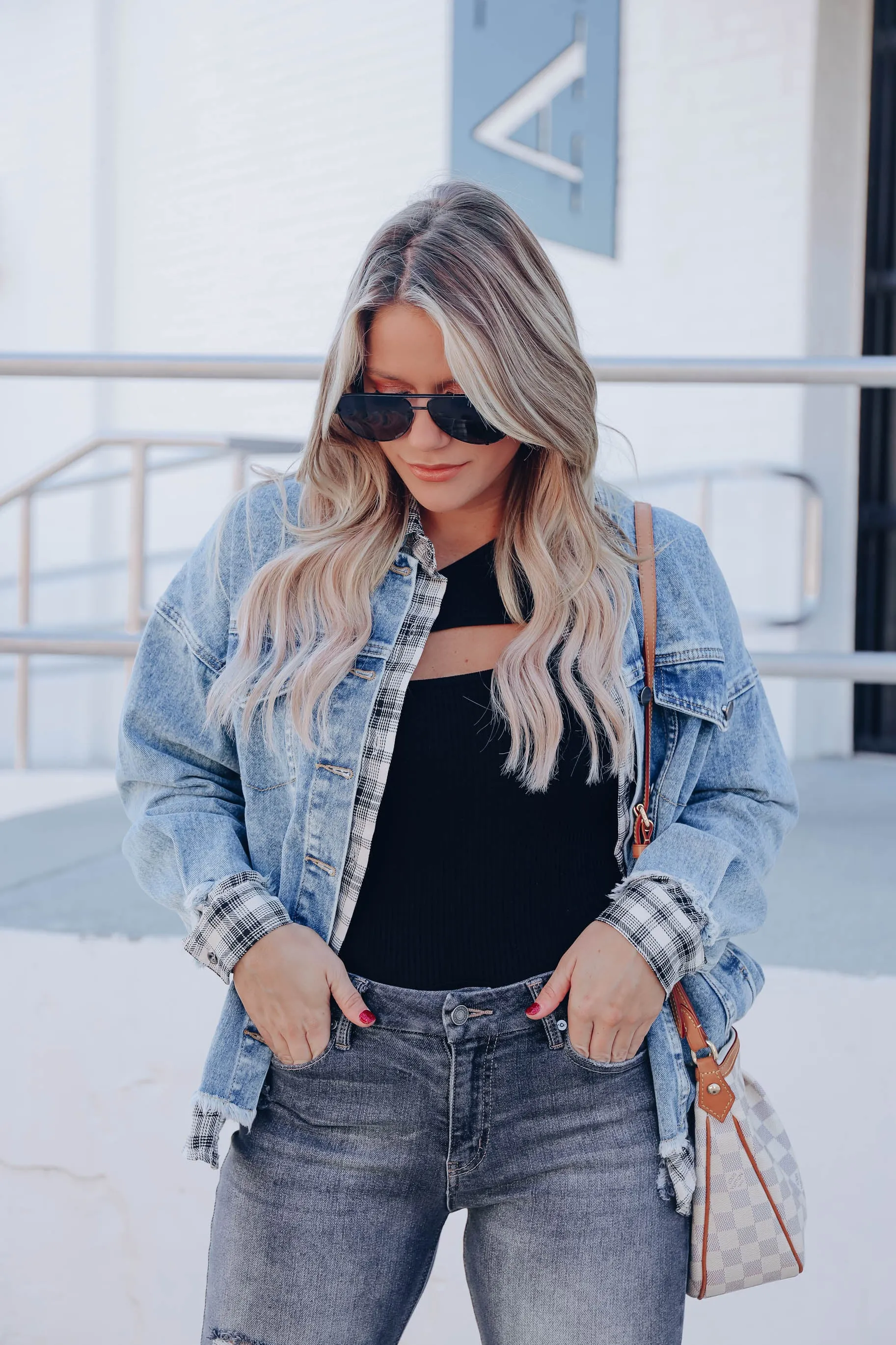 Pheonix Plaid Layered Denim Jacket