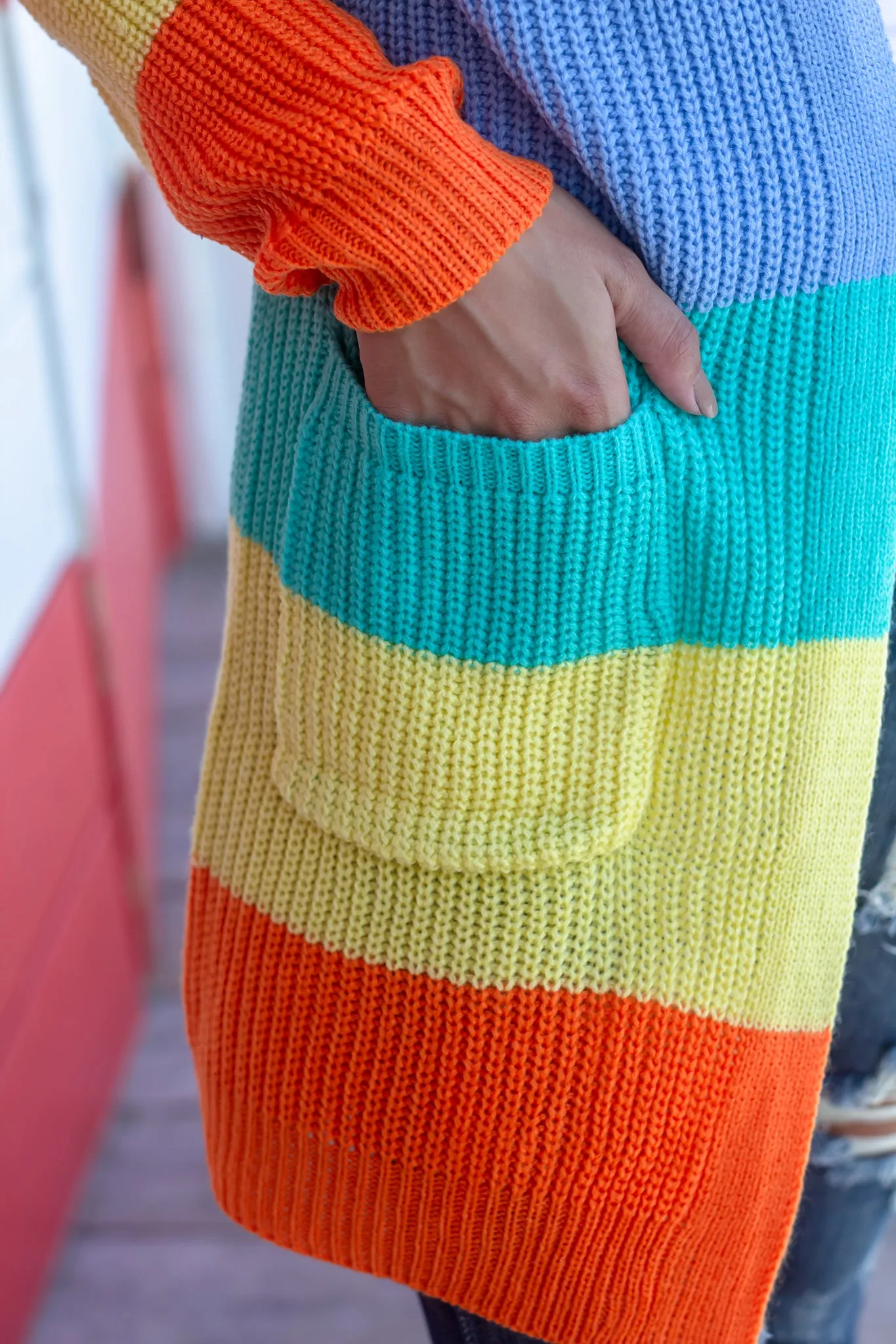 Rainbow Striped Cardigan