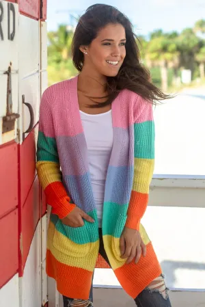 Rainbow Striped Cardigan