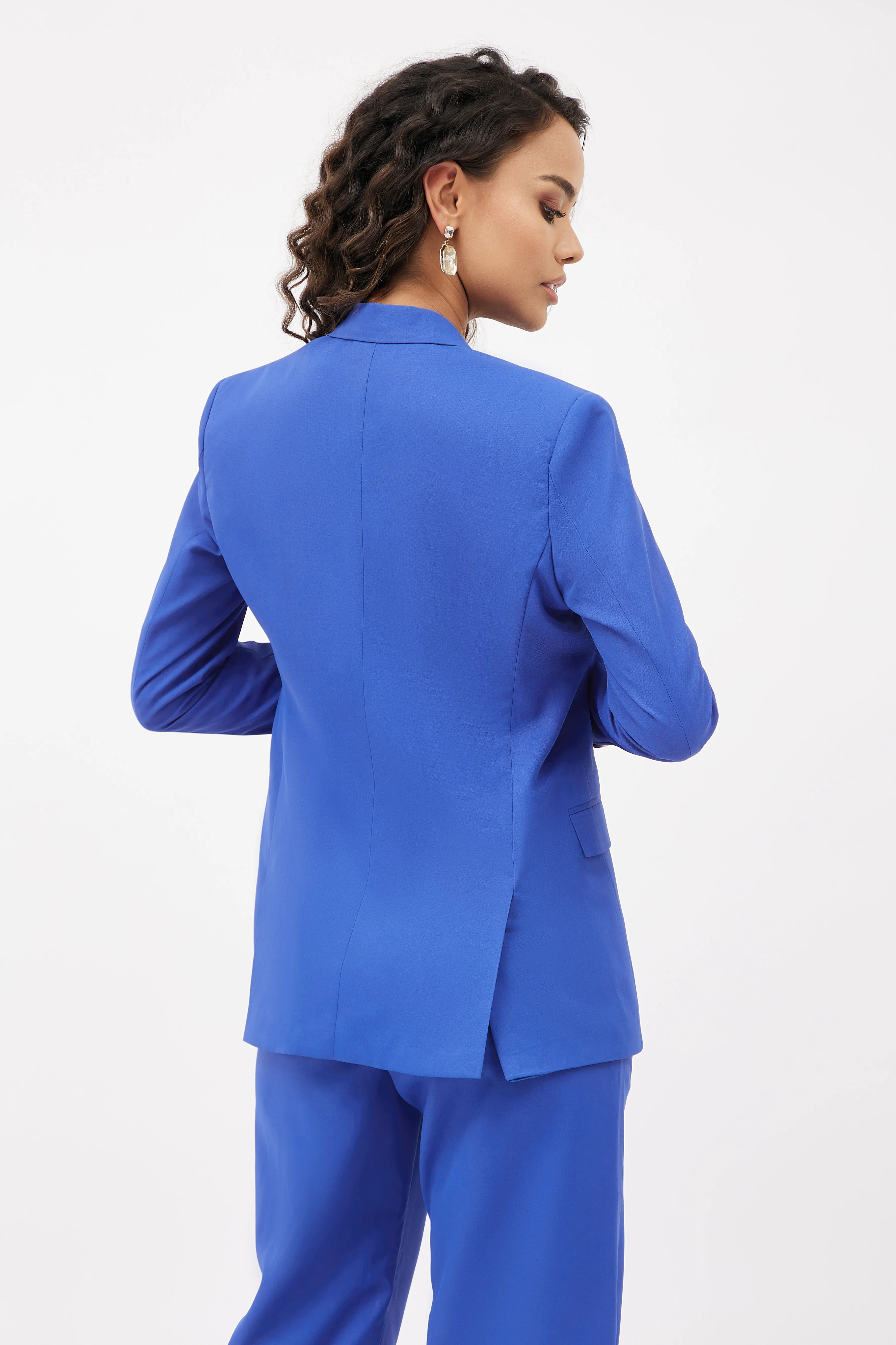 Relaxed Fit Wide Leg Trouser Set - Cobalt Blue