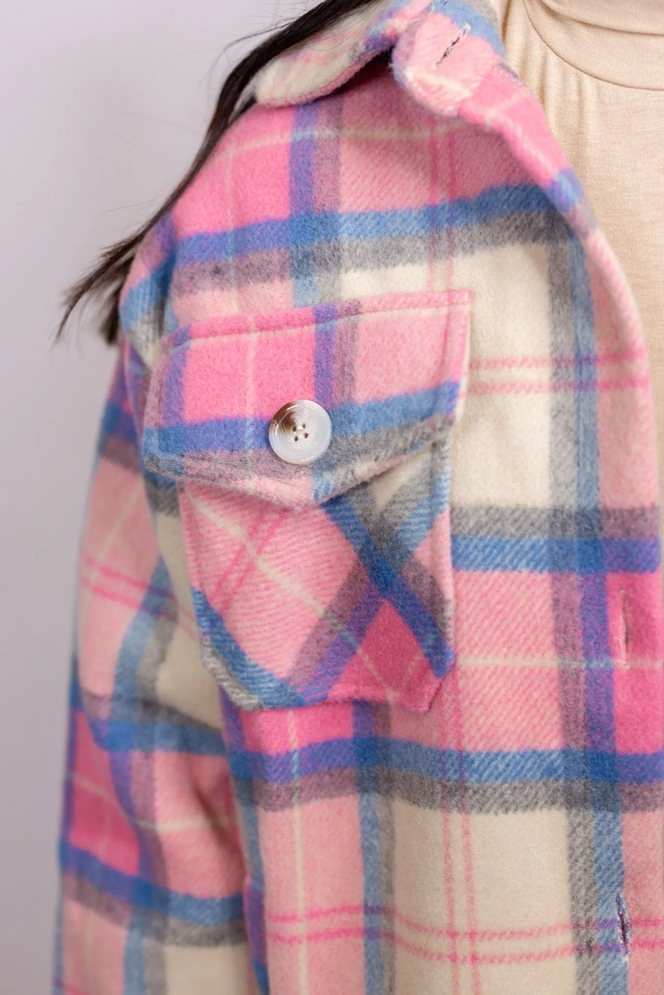 Slightly Obsessed Pink Plaid Jacket