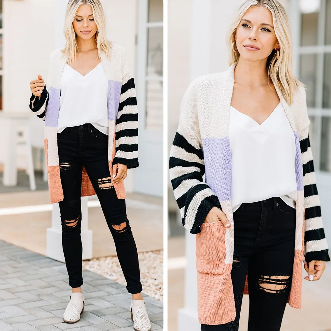 Something About You Black Colorblock Cardigan