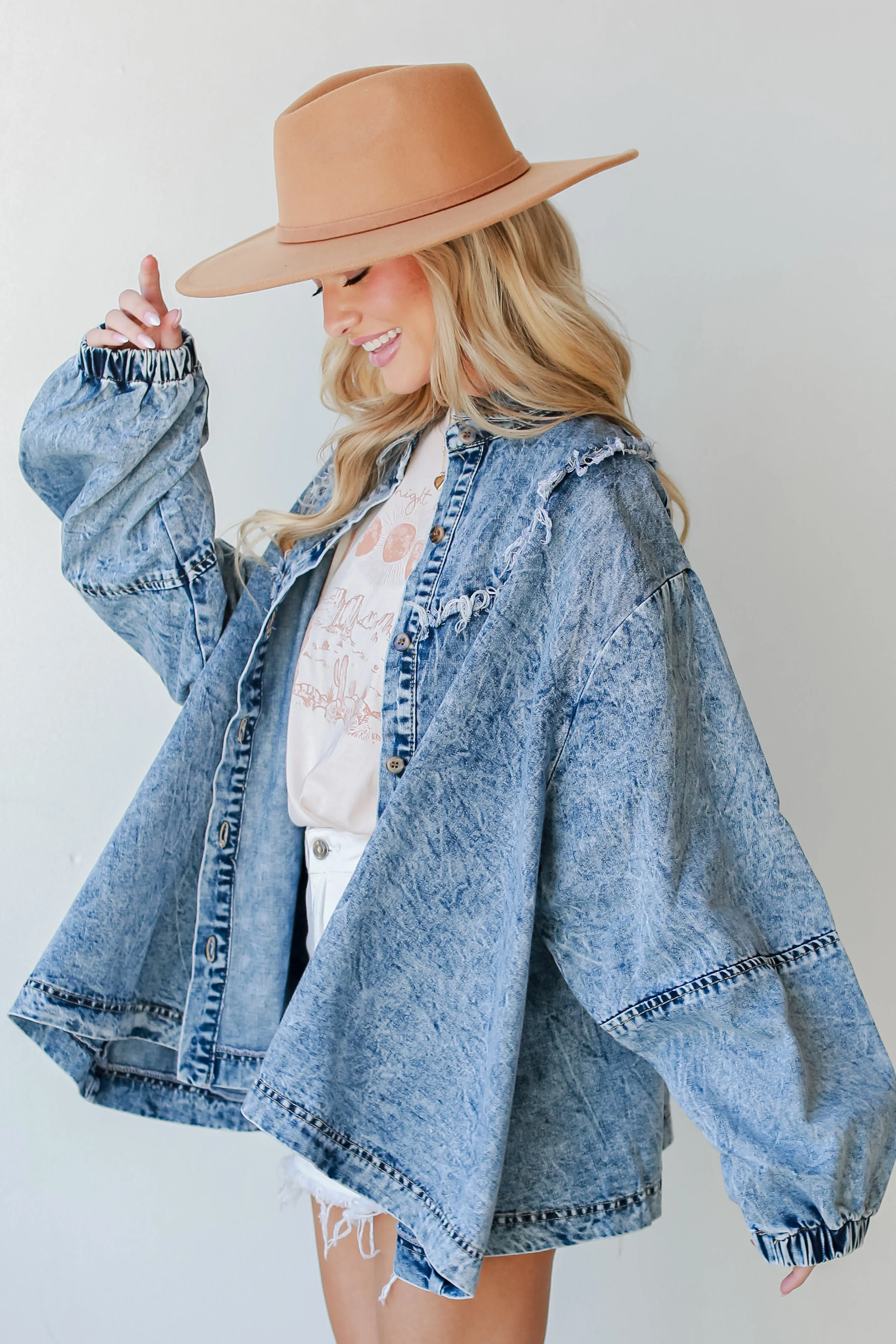 Spring Into It Frayed Denim Jacket