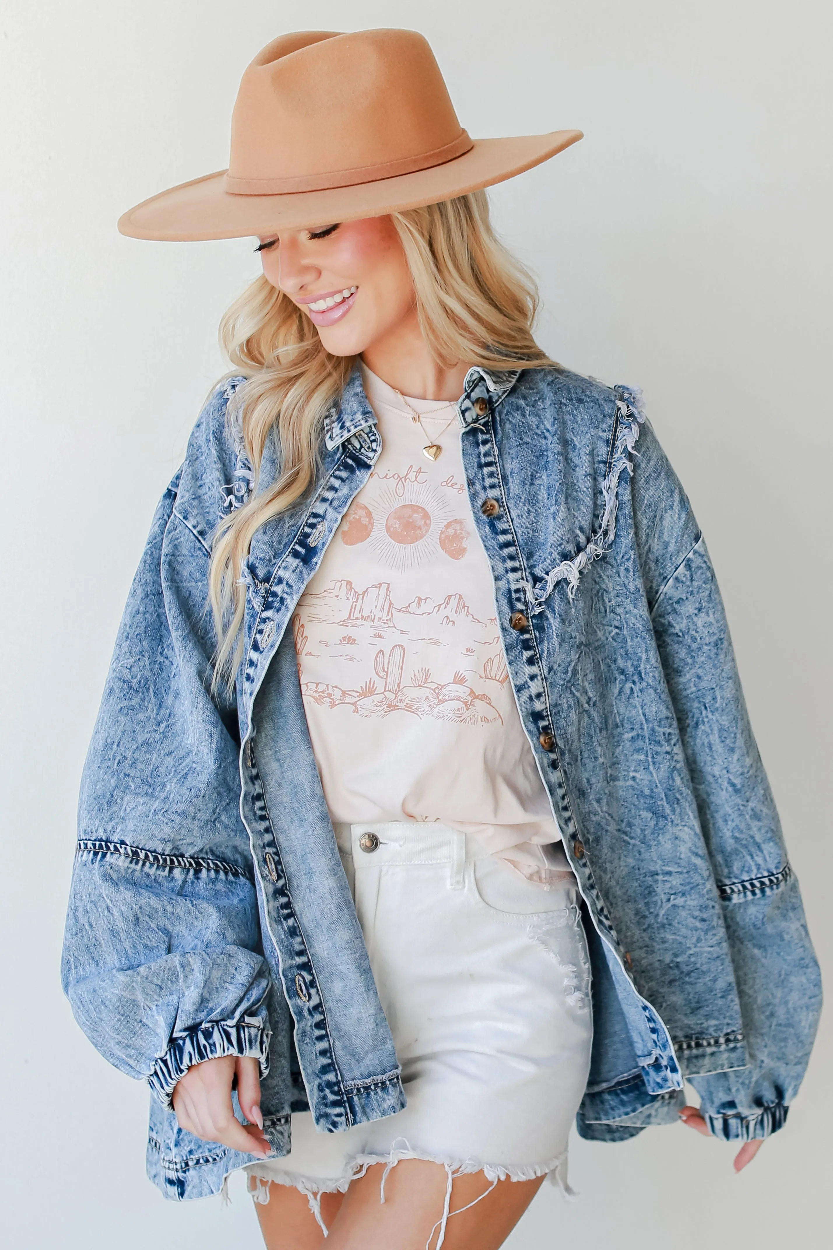 Spring Into It Frayed Denim Jacket