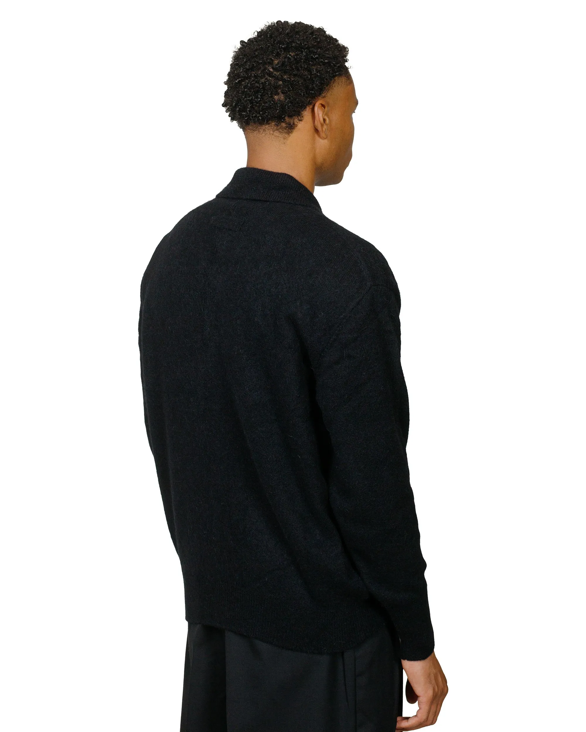 ssstein Fine Alpaca Knit Collared Cardigan Black