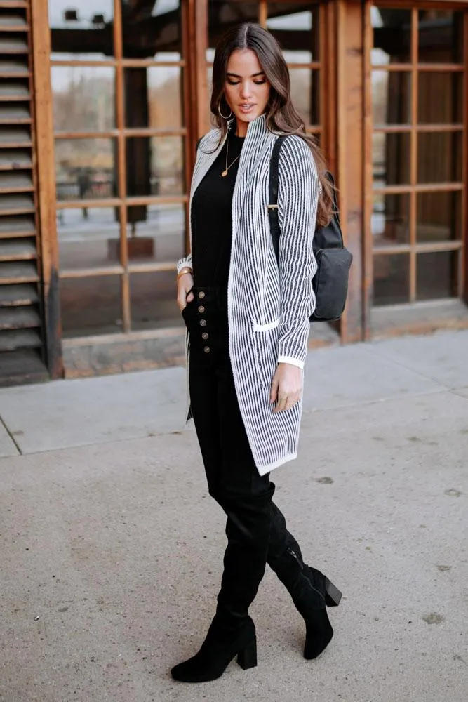 Striped Duster Cardigan