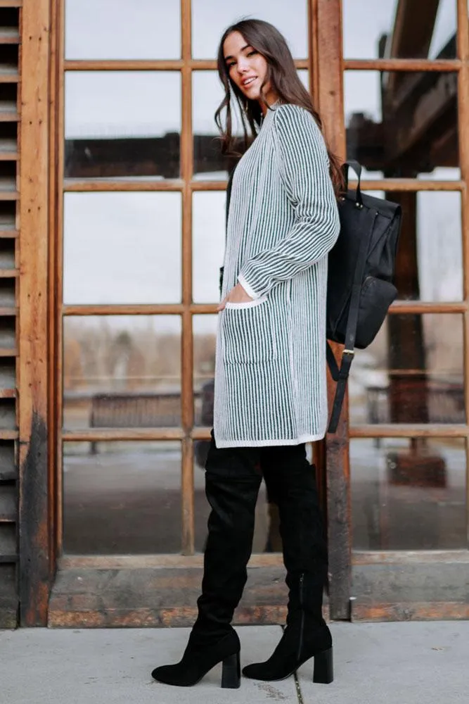 Striped Duster Cardigan