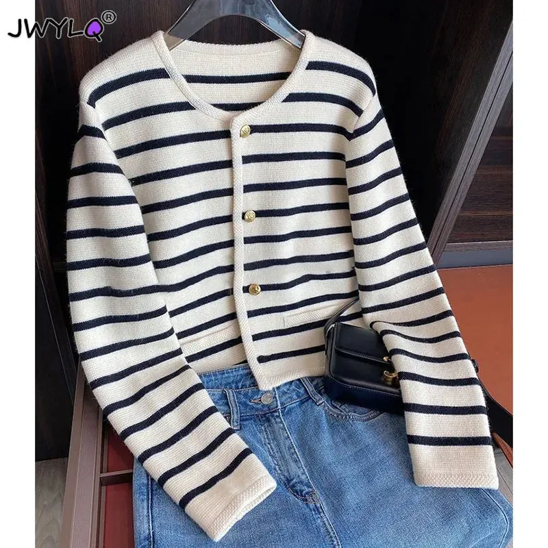 Striped Knitted Cardigan