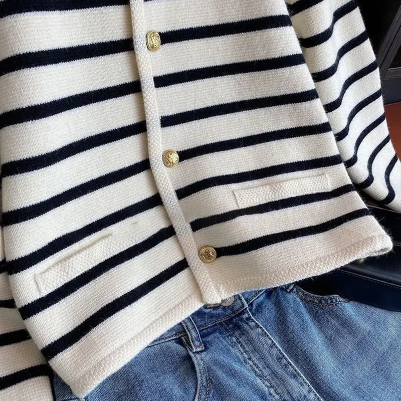 Striped Knitted Cardigan