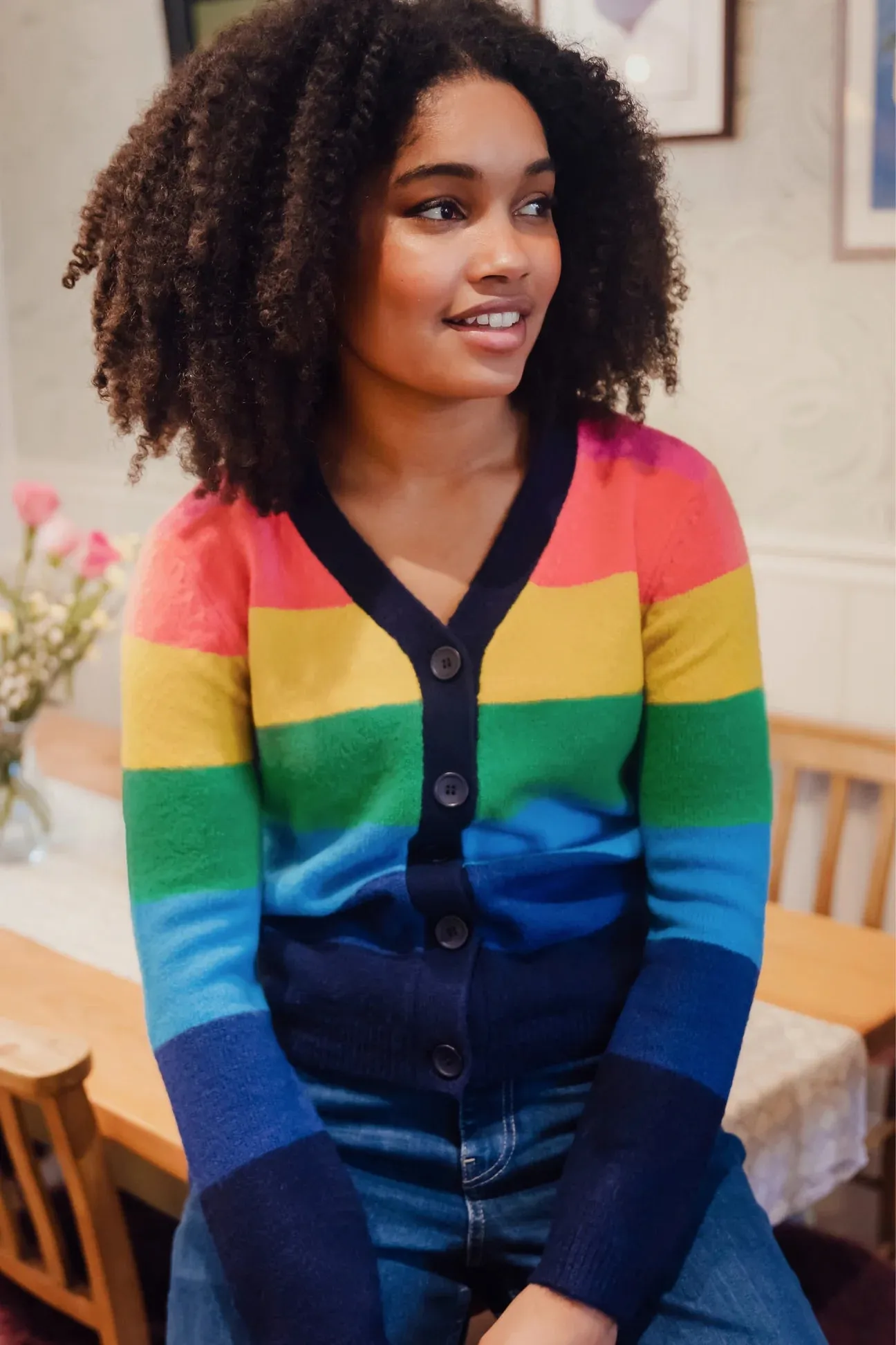 Sugarhill Brighton - Izzy Rainbow Stripe Cardigan