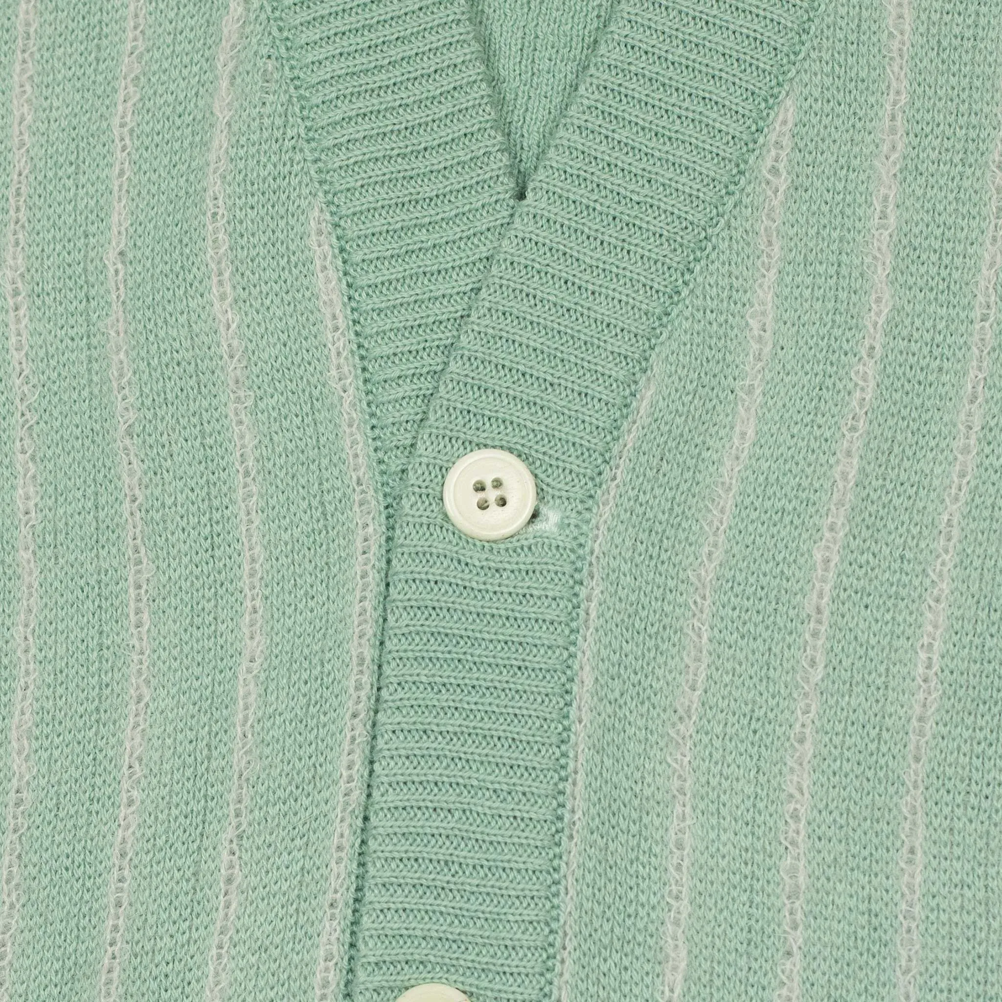 Swirl cardigan in Aqua striped cotton mohair nylon