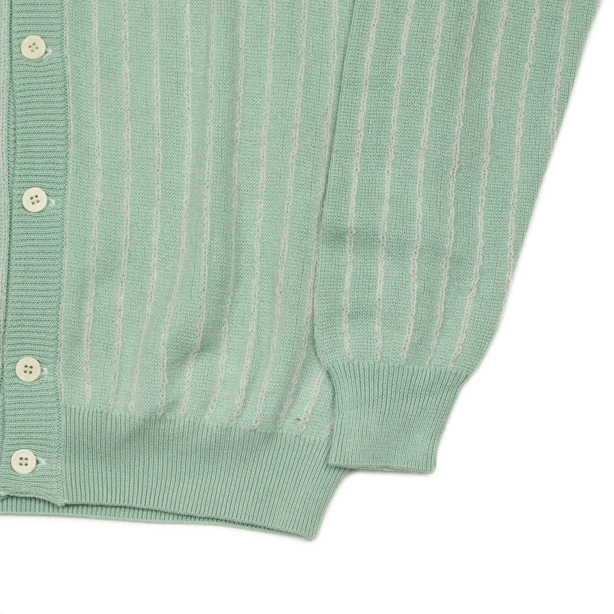 Swirl cardigan in Aqua striped cotton mohair nylon