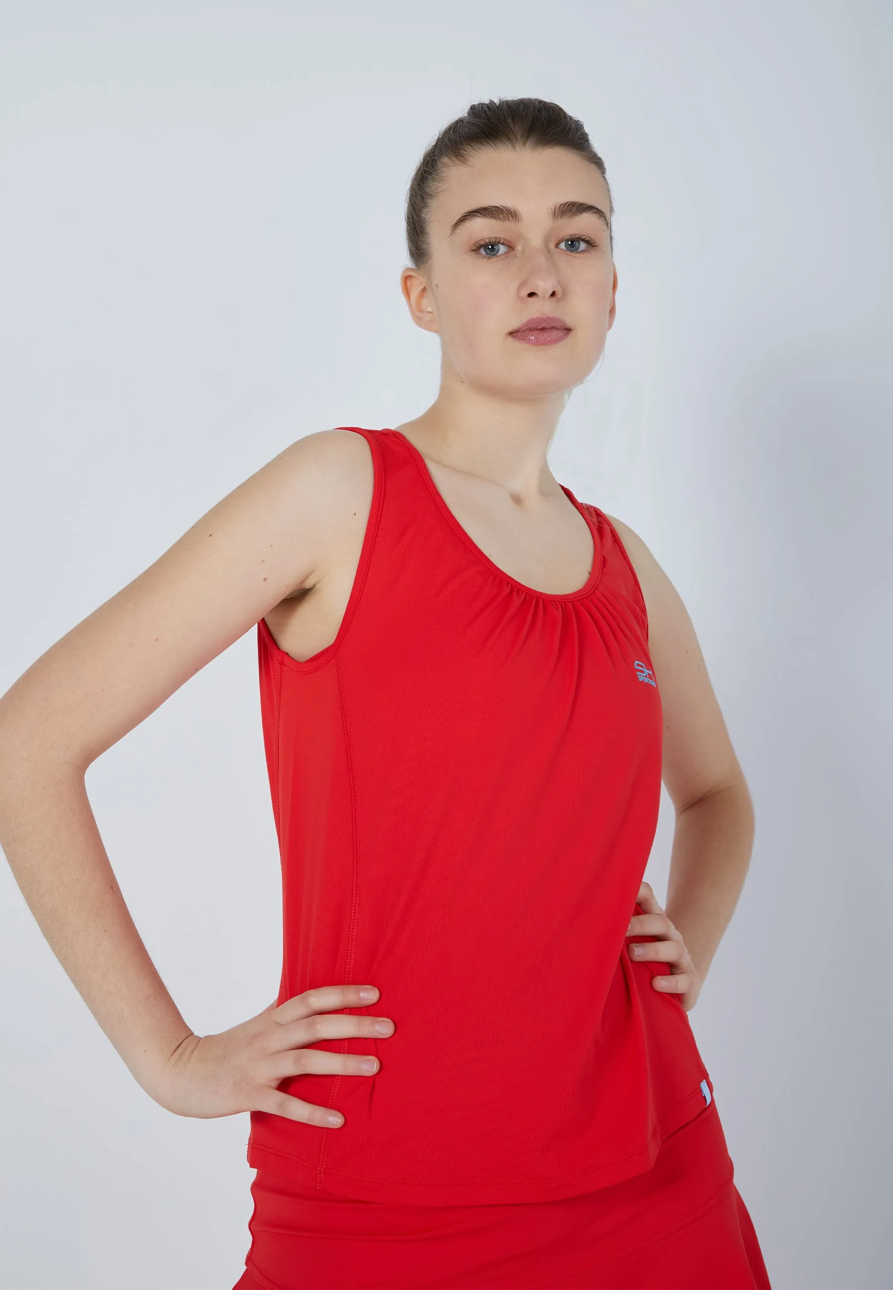 Tennis loose fit tank top, red