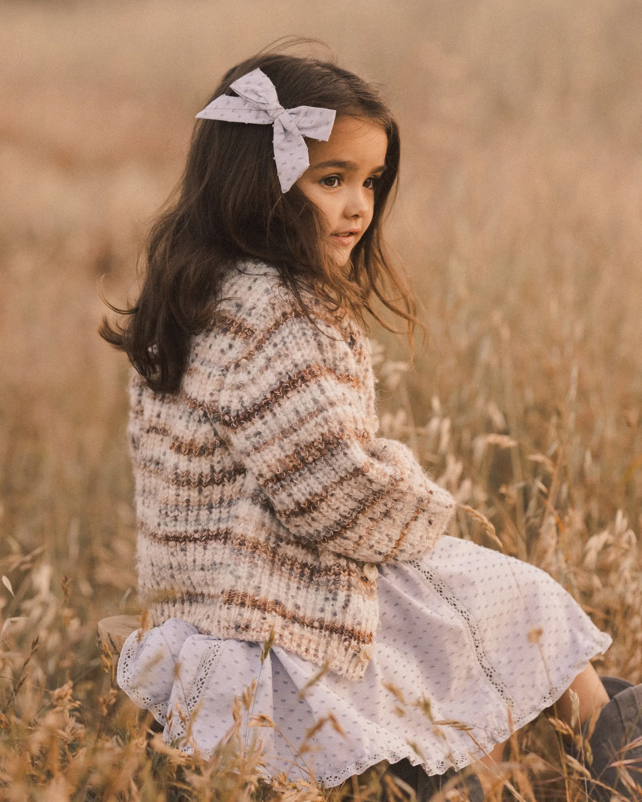 The Cheyenne Cardigan by Rylee   Cru - Blue Multi-Stripe - KIDS