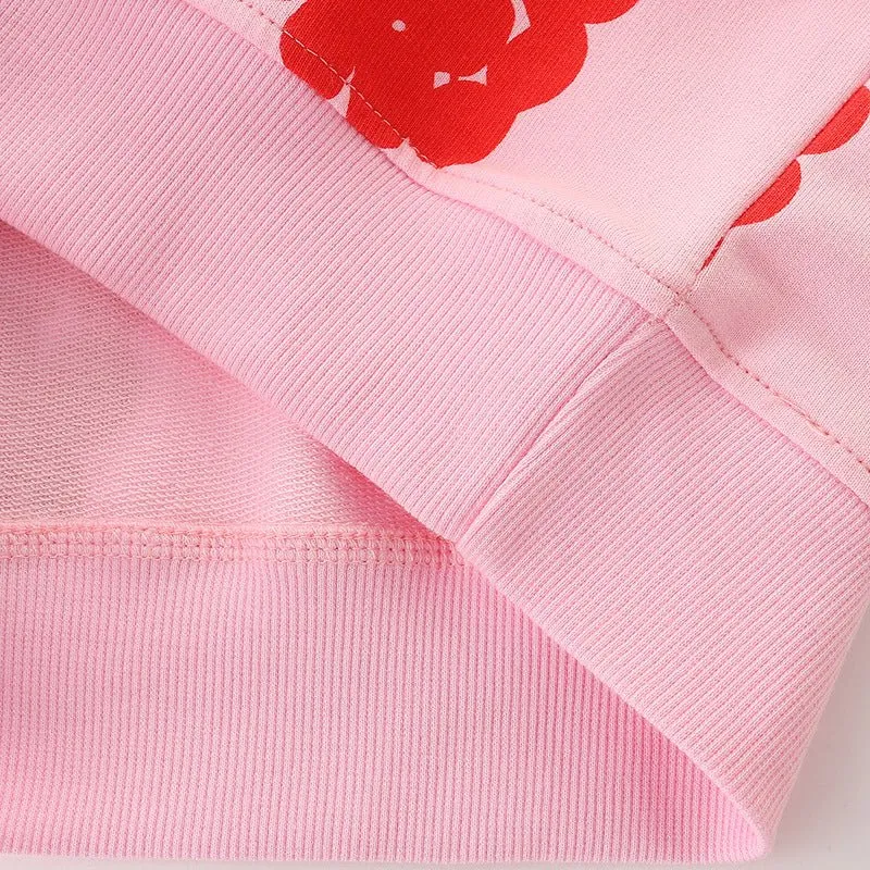 Toddler/Kid Girl's Pink Sweatshirt with Fruit Pattern Design