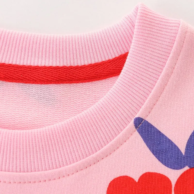 Toddler/Kid Girl's Pink Sweatshirt with Fruit Pattern Design