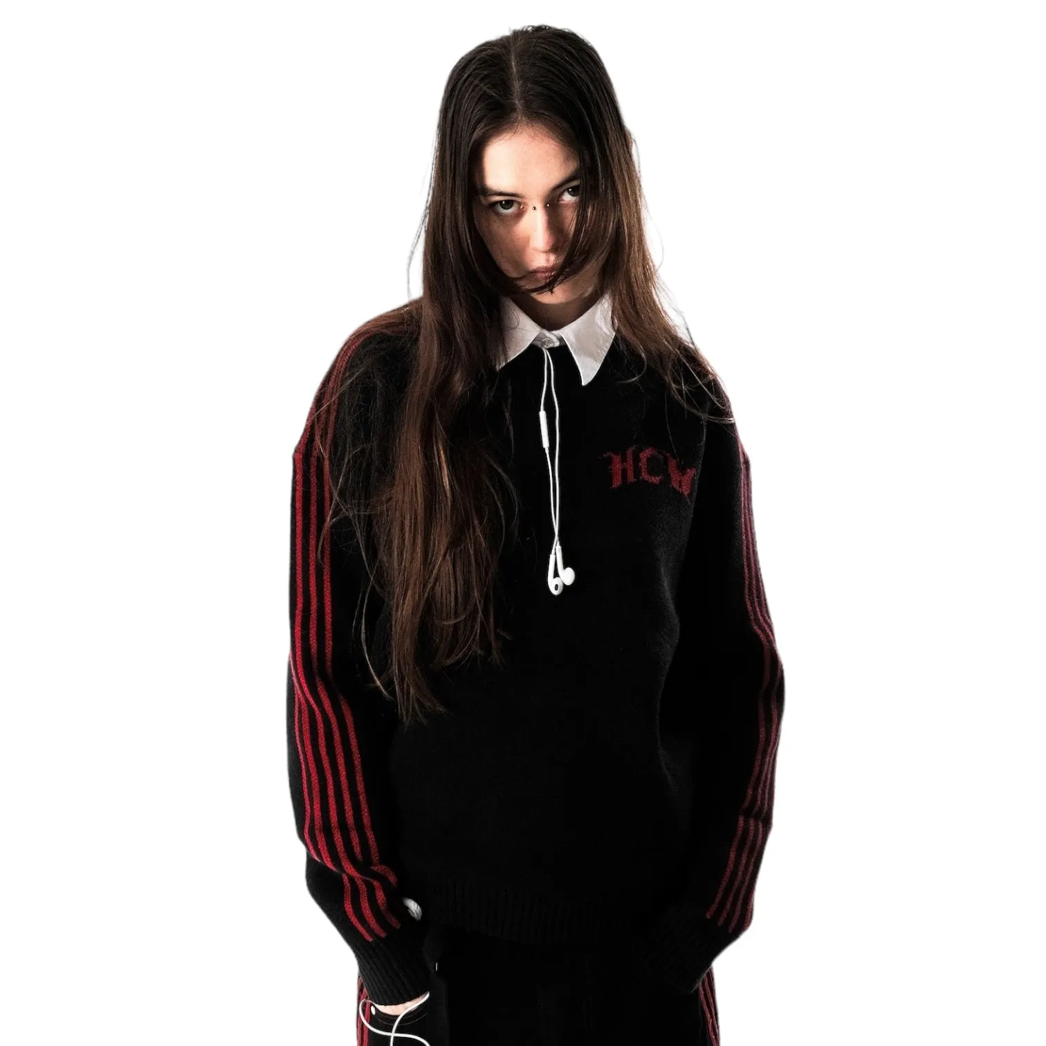 TRACK KNIT (BLACK/RED)