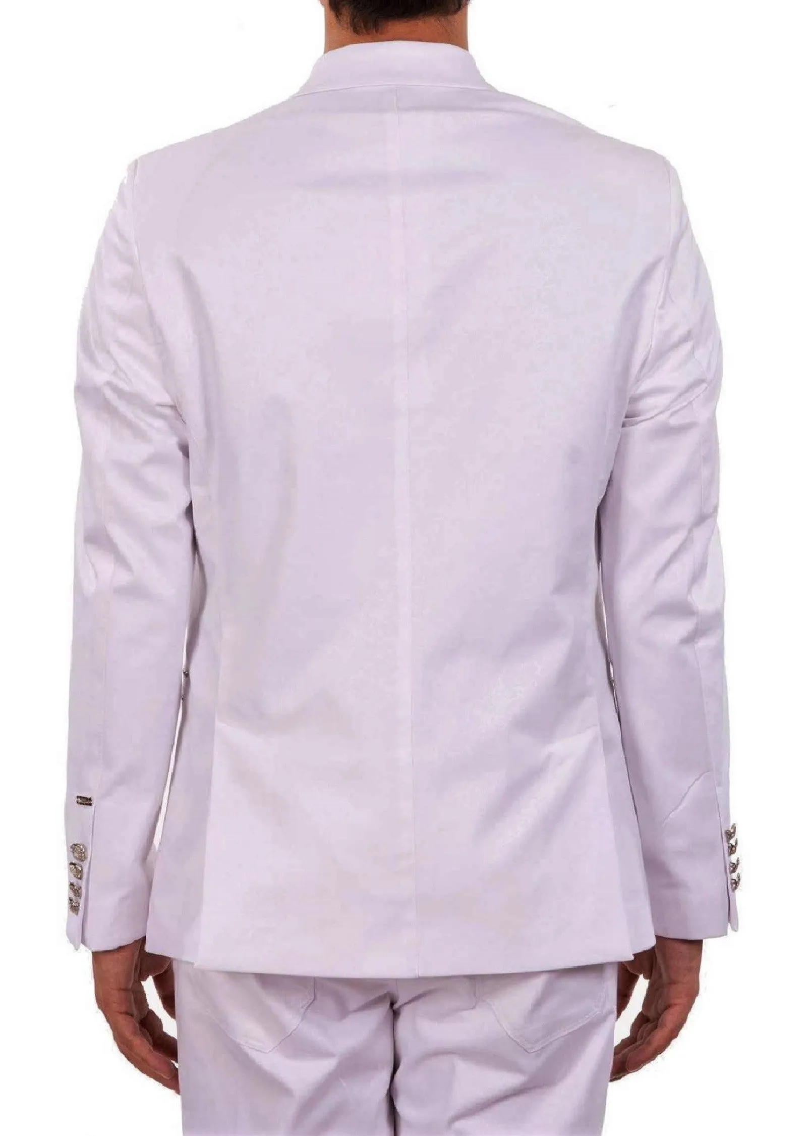 White Paisley Tech Studded Blazer