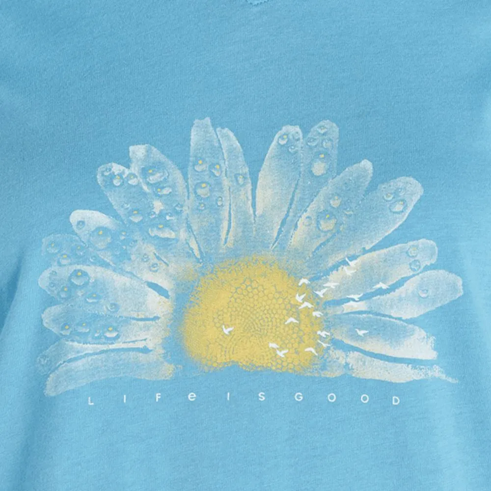 Women's Watercolor Daisy Long Sleeve Hooded Smooth Tee