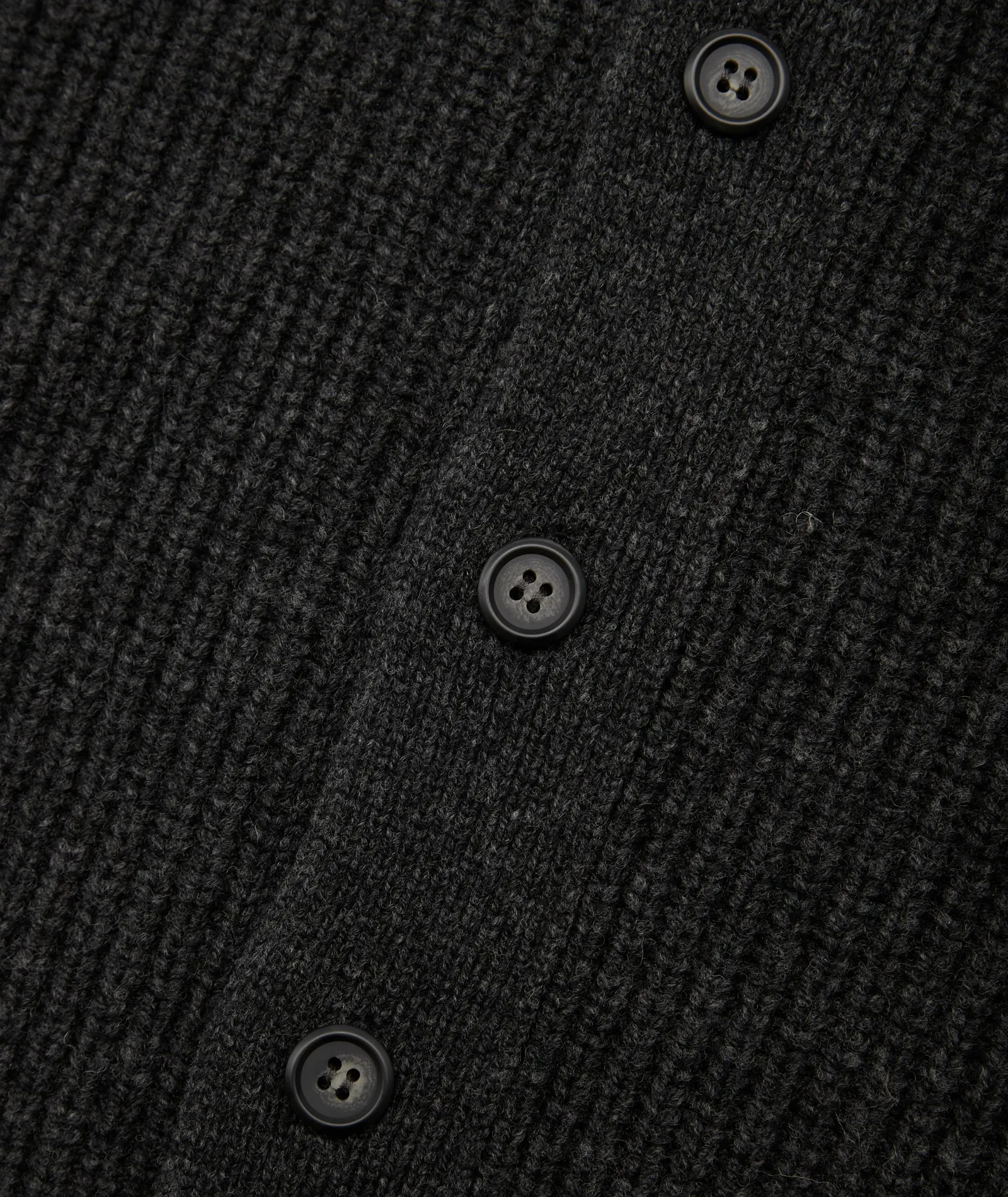 Wool Knit Cardigan - Dark Grey Melange